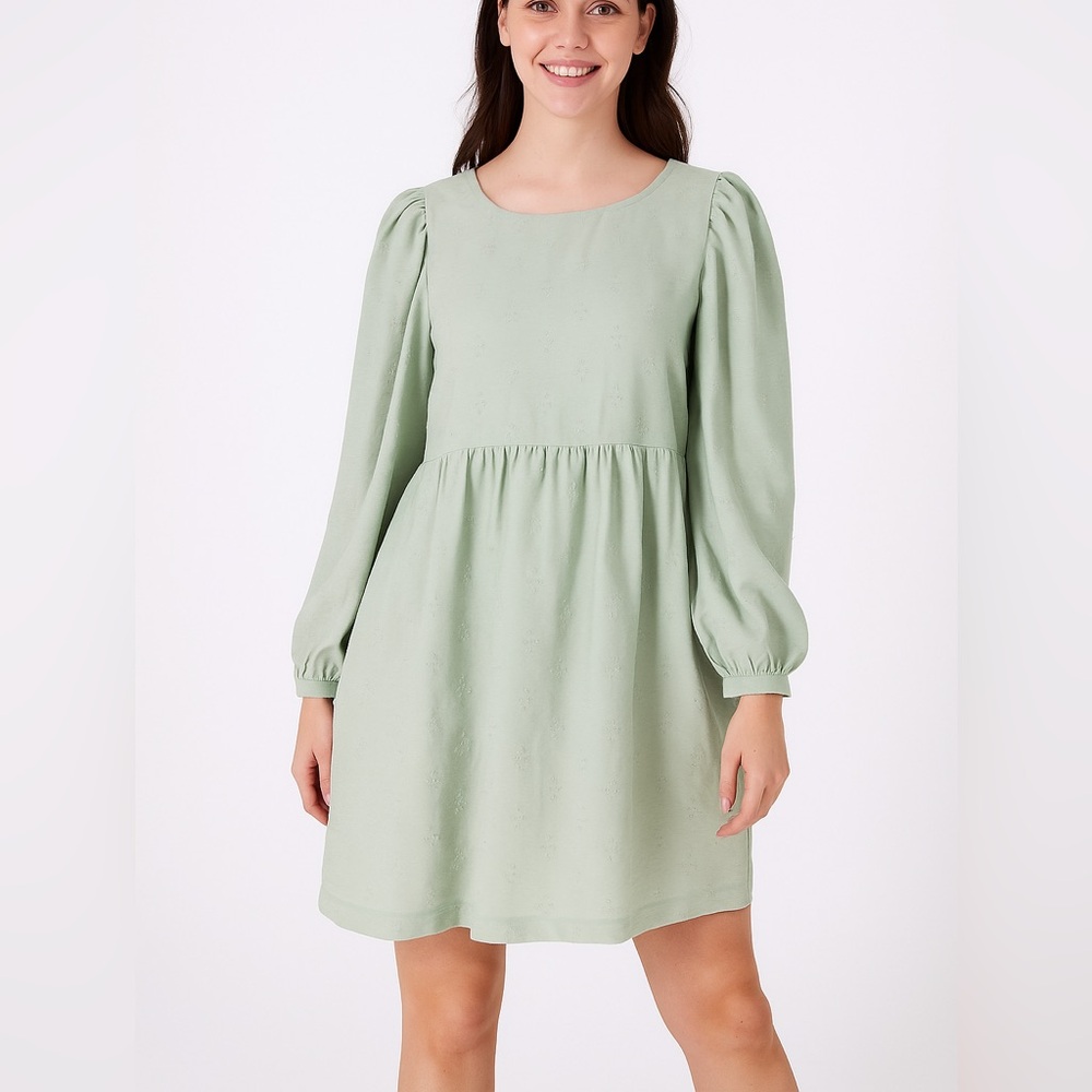 Green Long Sleeve Bishop Sundress